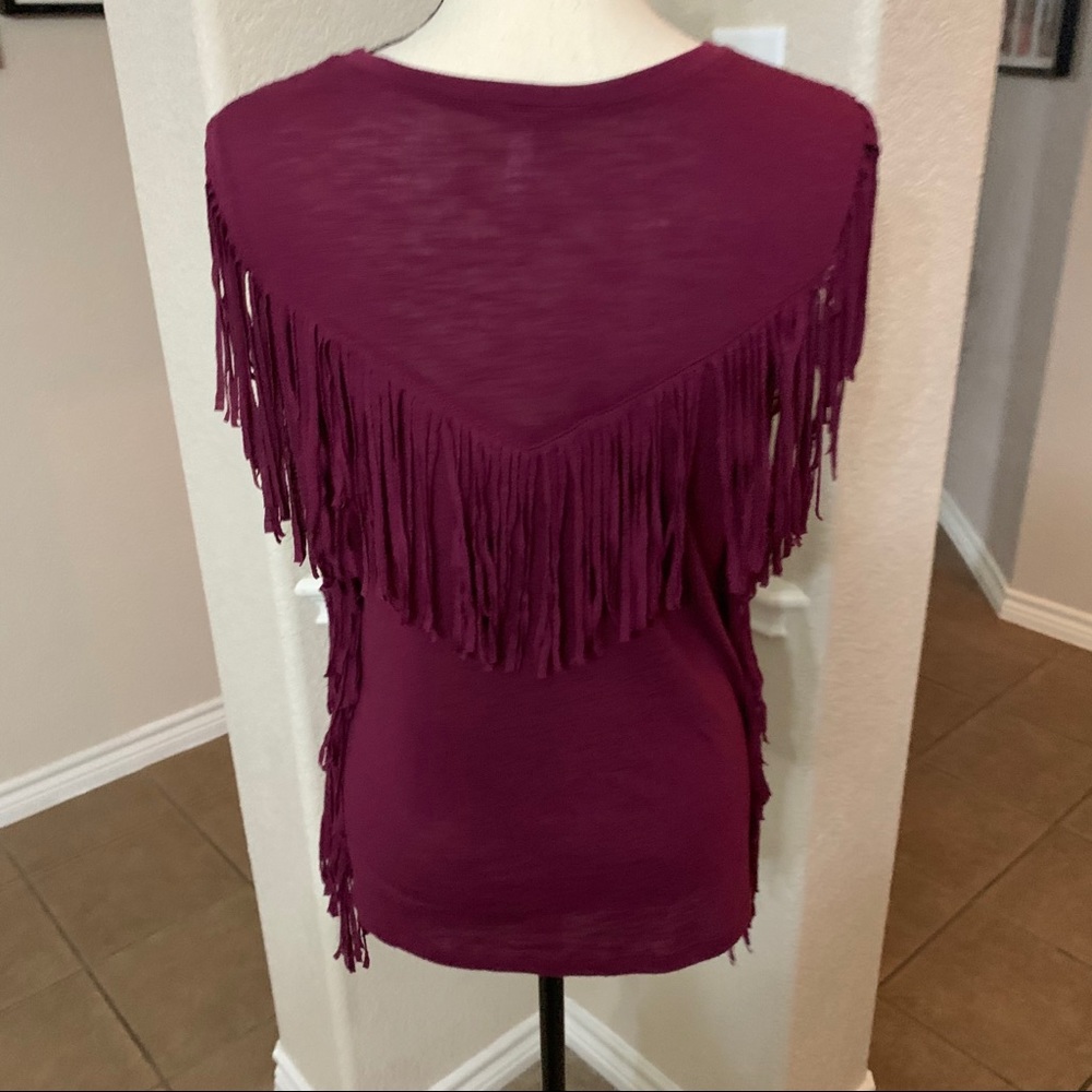 Xhilaration maroon fringe top Size XS - Picture 2 of 14